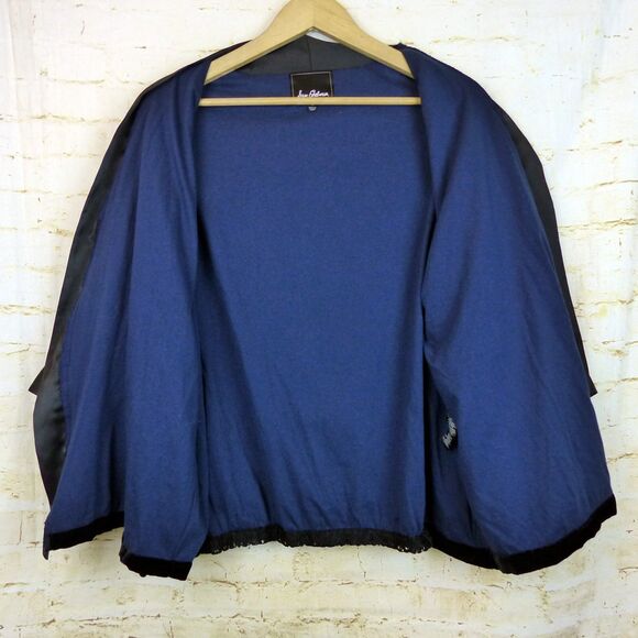 Sam Edelman Jacket Womens S Black Velvet Smoking Wrap Back Lace Boho Hippie - Picture 10 of 12